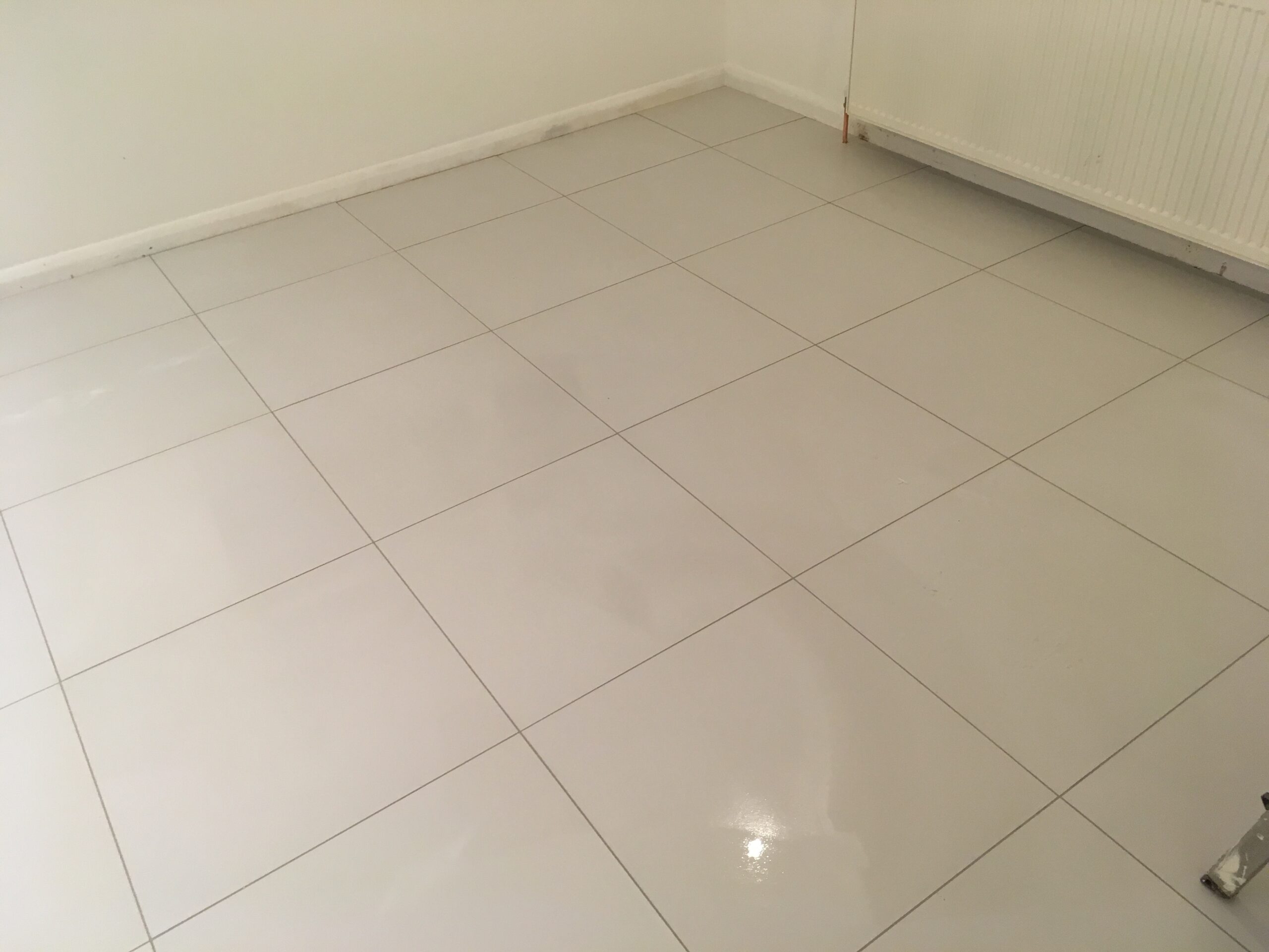 Polished porcelain tile flooring in Florida home